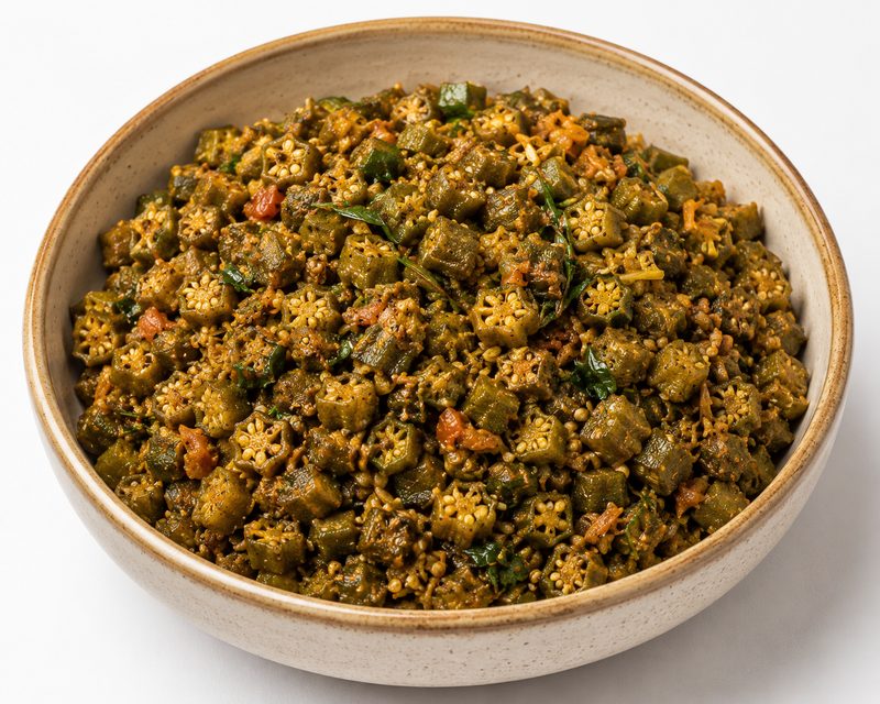 Okra Tomato Curry, cooked by BotKitchen
